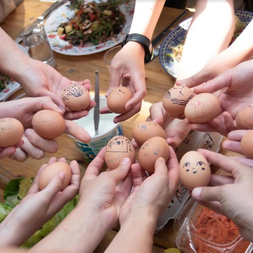 Self portrait with eggs